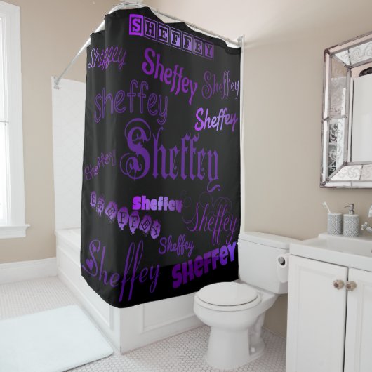 Rideaux De Douche Sheffey Purple (En situation)