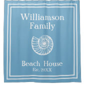 Rideaux De Douche Shell de la maison de plage personnalisée (Devant)