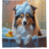 Rideaux De Douche Shetland Sheepdog Sloppy Sleepy mignon drôle (Devant)