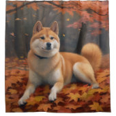Rideaux De Douche Shib Inu en automne Leaves automne Inspire (Devant)