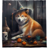 Rideaux De Douche Shiba Inu Citrouilles Halloween effrayant (Devant)