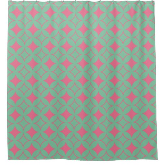 Rideaux De Douche Shippo de menthe et de corail (Devant)