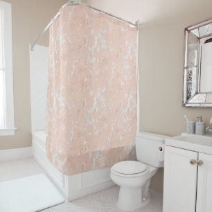 Rideaux De Douche Shower Curtain - Rose Gold Marble Pattern