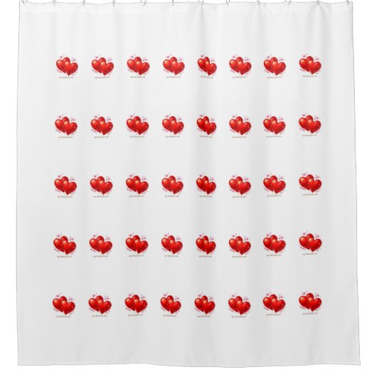 Rideaux De Douche Shower Curtain with hearts. (Devant)