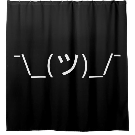 Rideaux De Douche Shrug Emoticon —\_(ツ)_/ Afficher le Kaomoji japona (Devant)