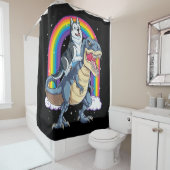 Rideaux De Douche Sibérie Husky Riding Dinosaur T Rex Cadeaux Boys (En situation)