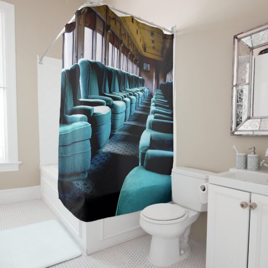 Rideaux De Douche Sièges Turquoise (En situation)