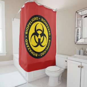 Rideaux De Douche Signal d'avertissement de risque biologique