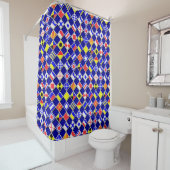 Rideaux De Douche Signal de drapeau nautique Marine Blue Checkers (En situation)