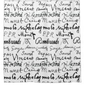 Rideaux De Douche Signatures d'artistes célèbres Motif (Devant)