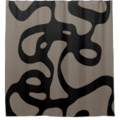 Rideaux De Douche Signaux éloignés : Noir Abstrait et gris (Devant)