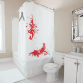 Rideaux De Douche Silhouette d'amusement d'un tueur psychopathe… (En situation)