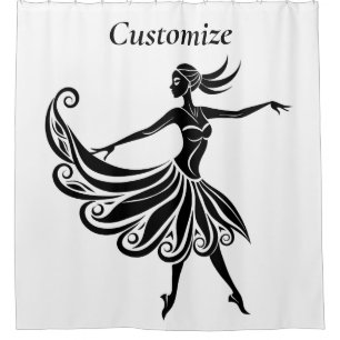 Rideaux De Douche Silhouette Danseuse Africaine Art Thunder_Thunder_