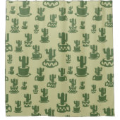 Rideaux De Douche Silhouette de cactus succulent en tasses et pots (Devant)