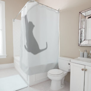Rideaux De Douche Silhouette de Chat Noir