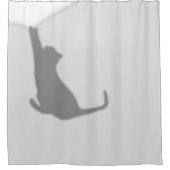 Rideaux De Douche Silhouette de Chat Noir (Devant)