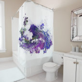 Rideaux De Douche Silhouette de chien Design 44 (En situation)