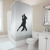 Rideaux De Douche Silhouette de danseurs de Tango 2 Argent (En situation)