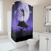 Rideaux De Douche Silhouette de fée mignonne pourpre 2 (En situation)