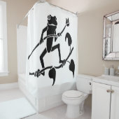 Rideaux De Douche Silhouette de grenouille d'arbre (En situation)