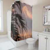 Rideaux De Douche Silhouette de palmier (En situation)