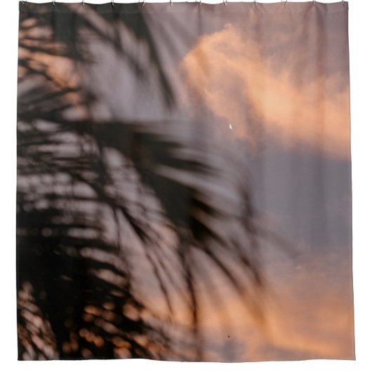 Rideaux De Douche Silhouette de palmier (Devant)