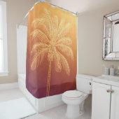 Rideaux De Douche silhouette de palmier soleil tropical ombre (En situation)