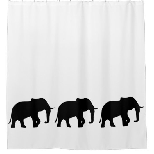 Rideaux De Douche Silhouette éléphant noir + vos idées (Devant)