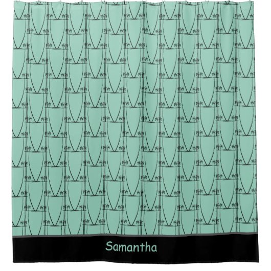 Rideaux De Douche Silhouette mignonne, rose moderne (Devant)