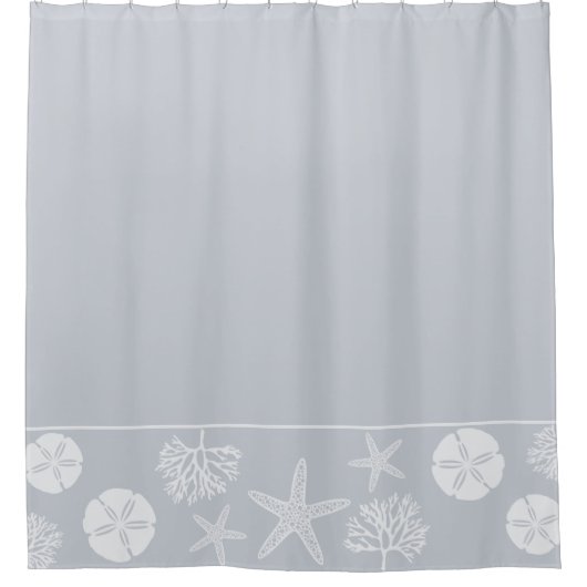 Rideaux De Douche Silhouettes de vie marine (gris côtier) (Devant)