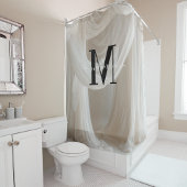 Rideaux De Douche Silice blanc Noir Gras Monogramme Mariage de scrip