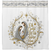 Rideaux De Douche Silver and gold nativity Christmas (Devant)