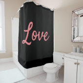 Rideaux De Douche Simple amour rose et noir (En situation)