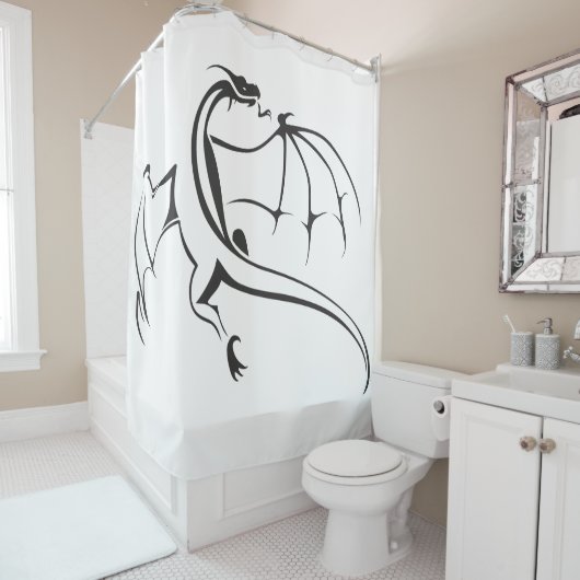 Rideaux De Douche Simple Dragon Volant (En situation)