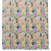 Rideaux De Douche Simple Floral Modern Folk Art Illustration (Devant)