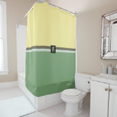Rideaux De Douche Simple Jaune clair et Asperges Vert Deux Tons (En situation)