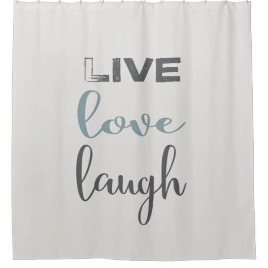 Rideaux De Douche Simple Live Love Lauder Typographie Citation (Devant)