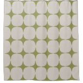 Rideaux De Douche Simple Mid-Century Moderne Sage Motif vert (Devant)