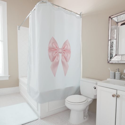 RIDEAUX DE DOUCHE SIMPLE MINIMAL MODERN MONOGRAM ELEGANT STYLE CHIC  (En situation)