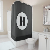 RIDEAUX DE DOUCHE SIMPLE MODERNE MODERNE MONOGRAM ÉLÉGANT CHIC STYLE (En situation)