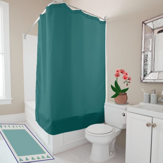 Rideaux De Douche Simple moderne Turquoise foncé vert uni ton bijou