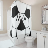 Rideaux De Douche Simple monogramme ajouter votre nom lettre man min (En situation)