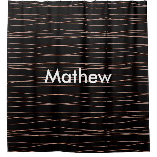 Rideaux De Douche Simple monogramme ajouter votre nom lettre man min (Devant)