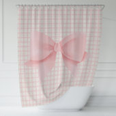 Rideaux De Douche Simple Pink Bow Plaid Fabriquant