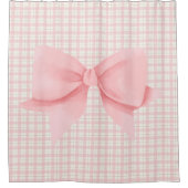 Rideaux De Douche Simple Pink Bow Plaid Fabriquant (Devant)