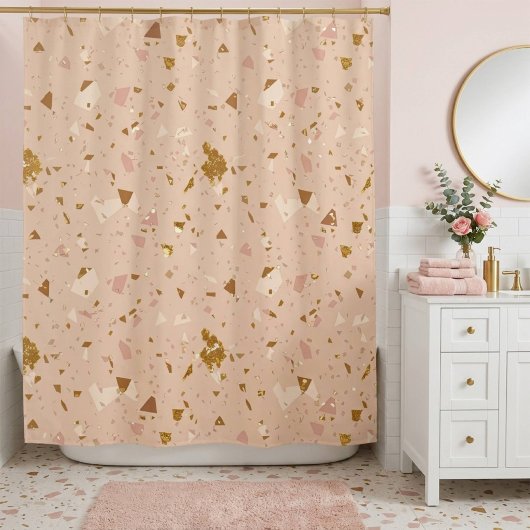 Rideaux De Douche Simple Pink Glitter 