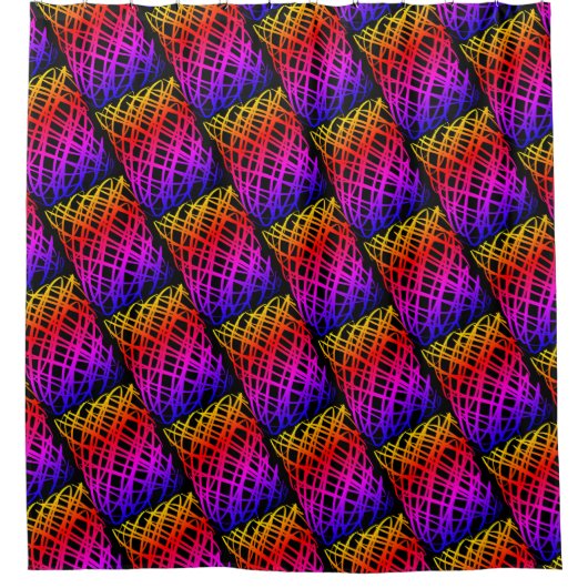 Rideaux De Douche Simple Scribble | Half Drop | Arrière - plan noir (Devant)