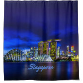 Rideaux De Douche Singapore City Skyline La Nuit (Devant)