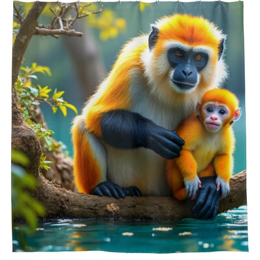 Rideaux De Douche Singe Jaunes (Devant)