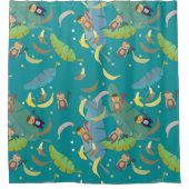 Rideaux De Douche Singe mignon et bananes dans le Motif d'arbre (Devant)